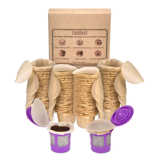 Unbleached Natural Paper Filters With Lid for Reusable K Cups Fits All Brands (300/Box)