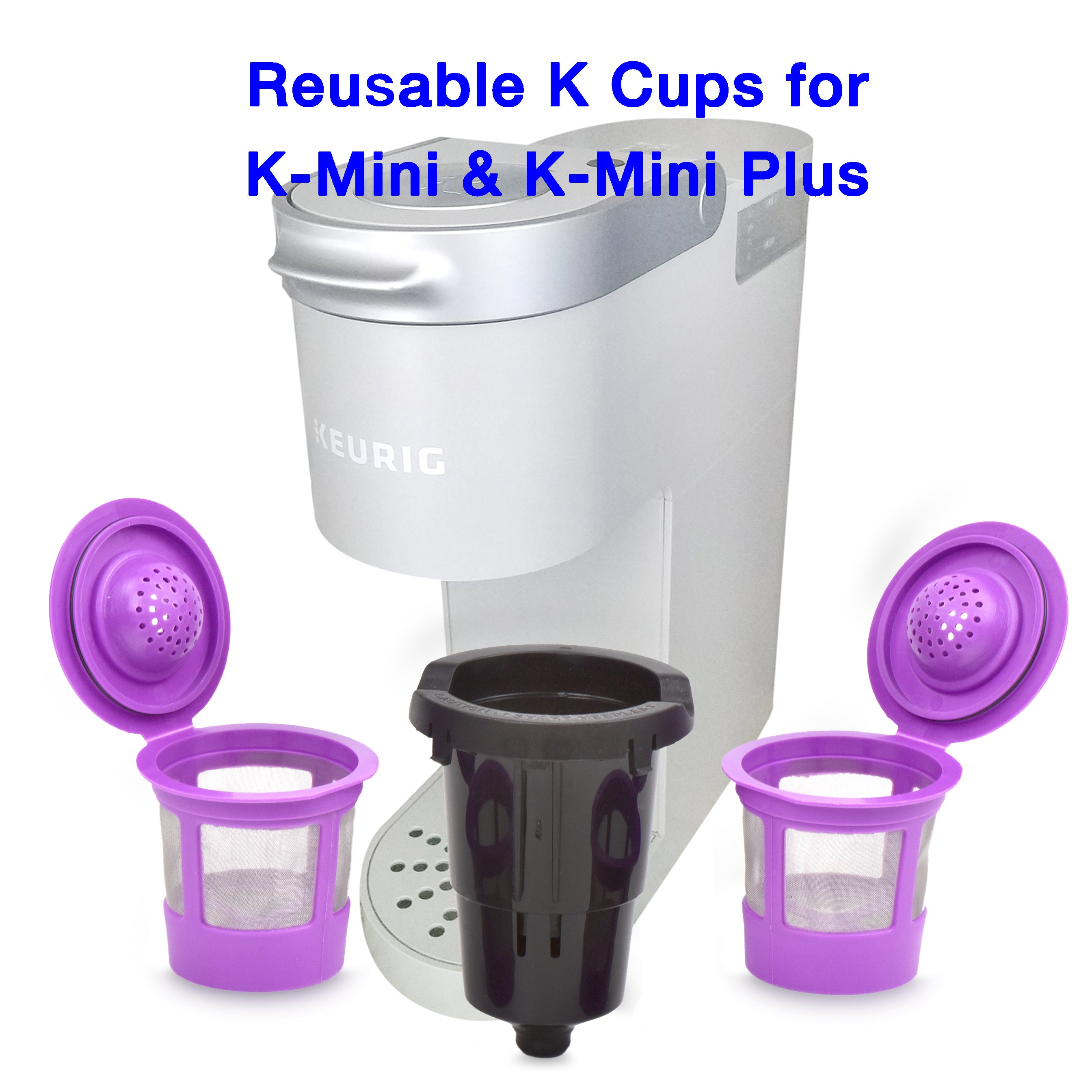 Reusable K cups with adapter for K-Mini and K-Mini Plus Keurig