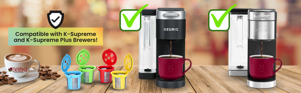 DeliBru Reusable K Cups for Keurig Supreme and K Supreme Coffee