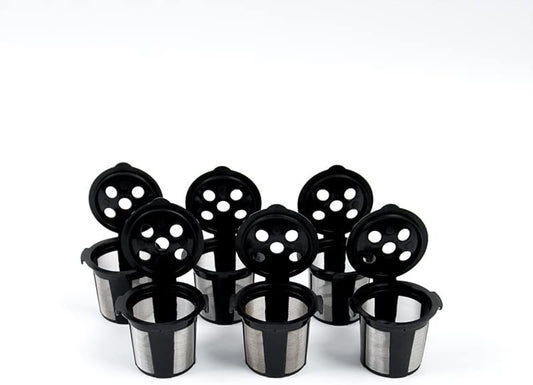 DeliBru Reusable Coffee Pods for Keurig Supreme and K Supreme Plus Coffee Maker - Pack of 6 [Black]