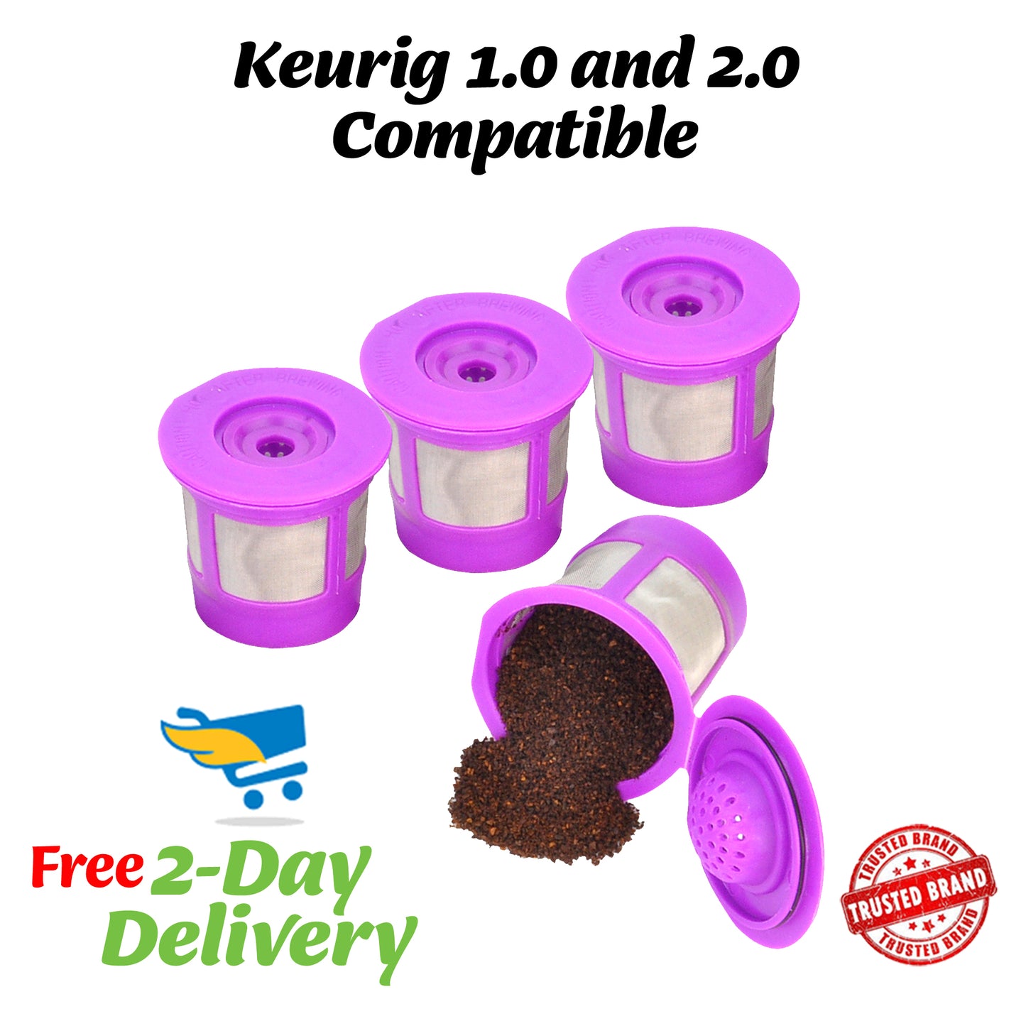 Reusable K-cups for Keurig 2.0 and 1.0 Machines 4packs