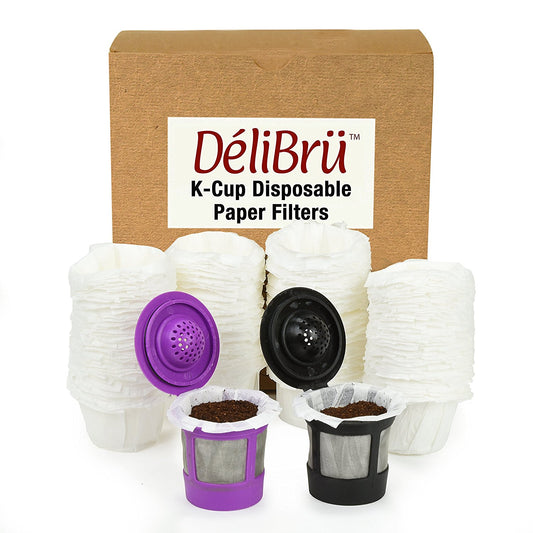 Optional Disposable Paper Filters for Reusable K Cups (100/Box) Fits All Brands
