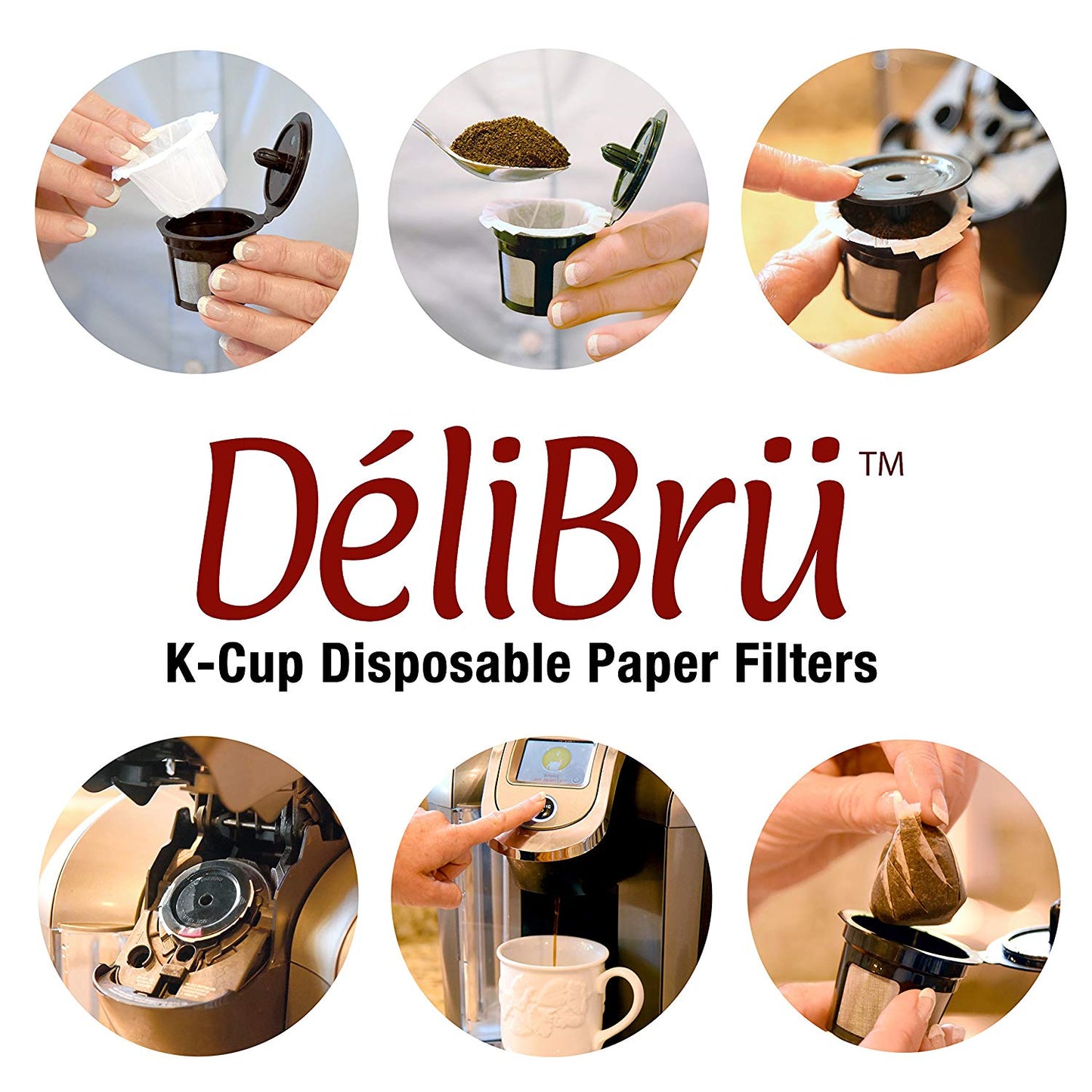 Optional Disposable Paper Filters for Reusable K Cups (100/Box) Fits All Brands